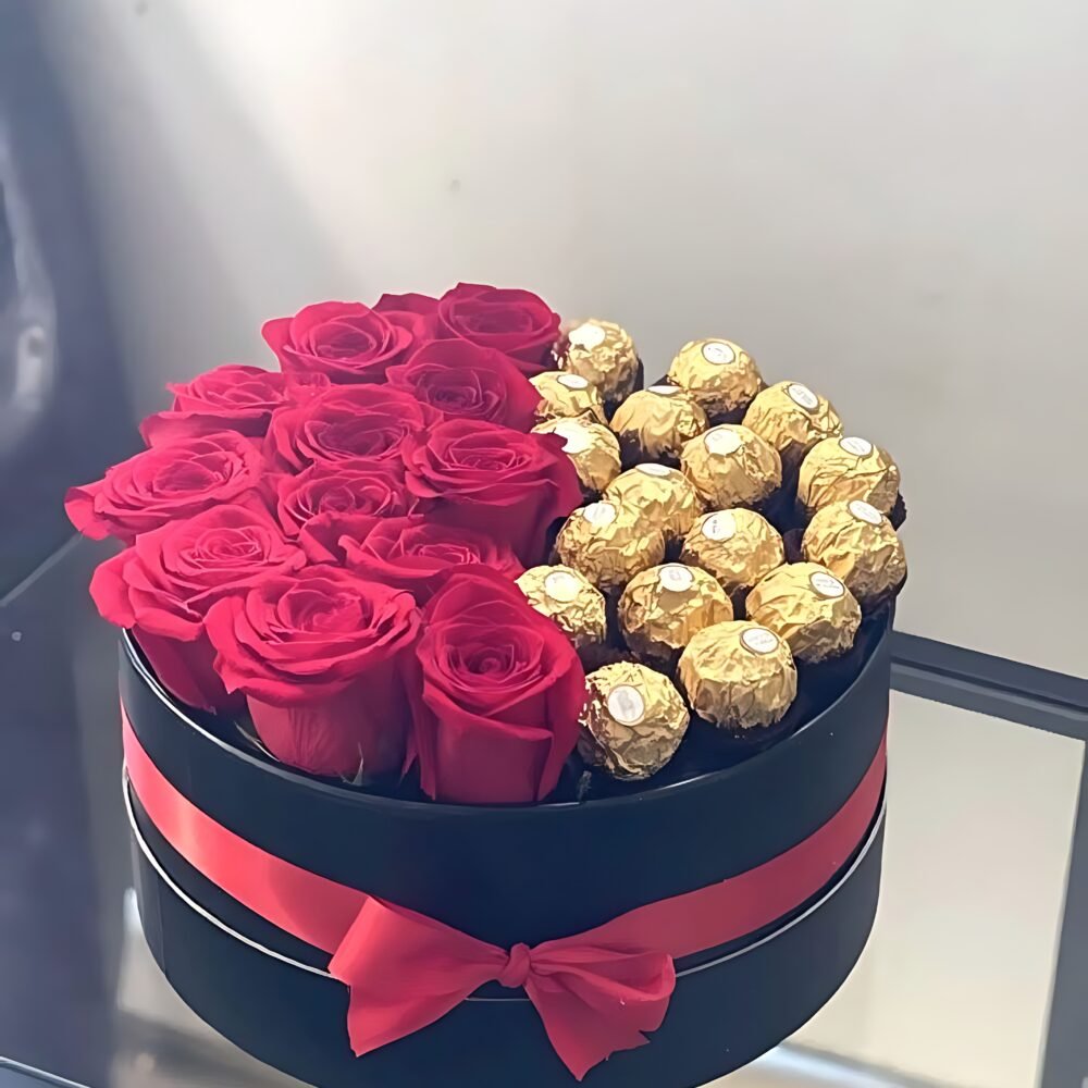 Luxury Red Flower & Chocolate Gift Box