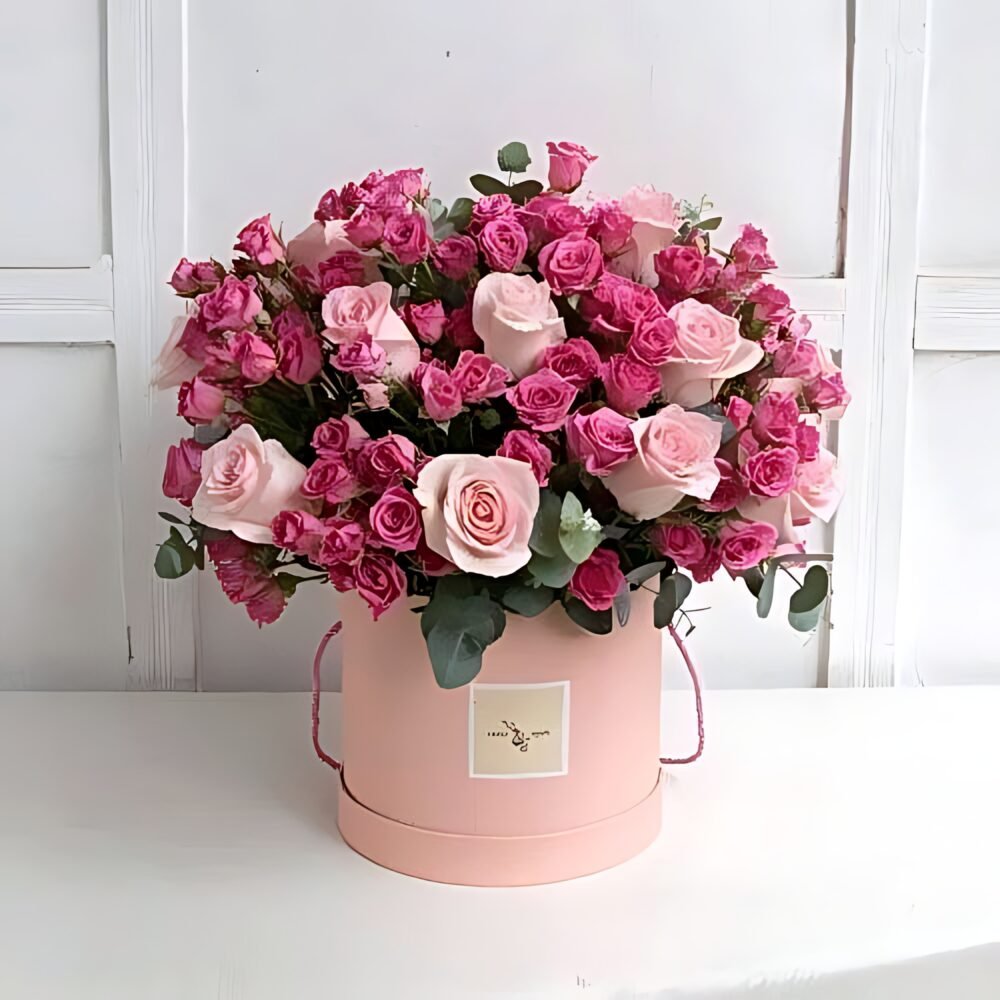 Elegant Light & Dark Pink Flower Box