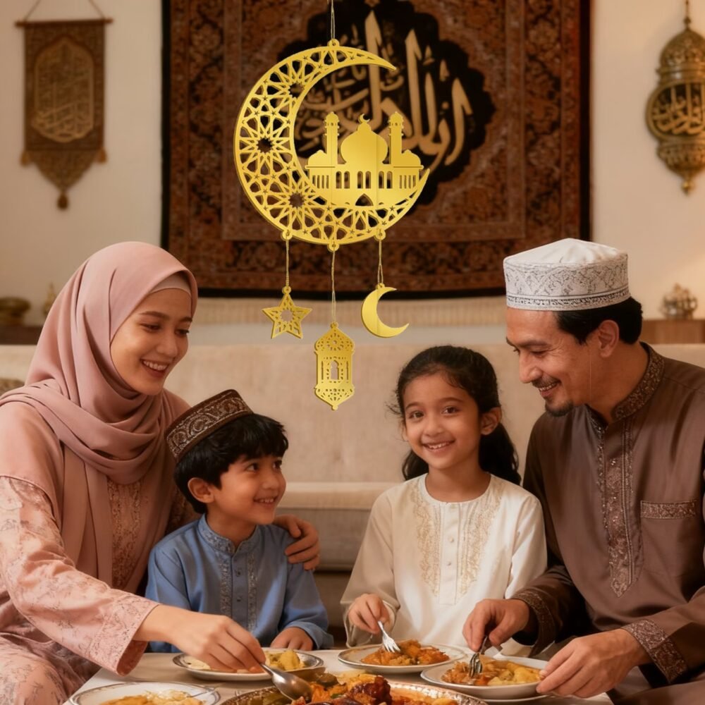 Ramadan Kareem Hanging Moon & Mosque Decoration