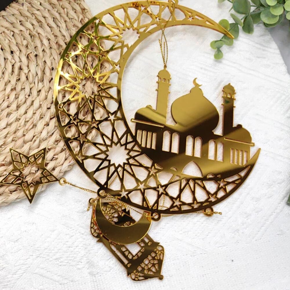Ramadan Kareem Hanging Moon & Mosque Decoration