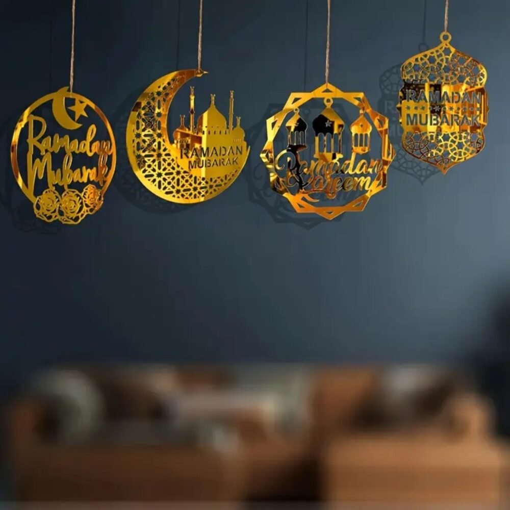 Ramadan Kareem Hanging Moon & Mosque Decoration