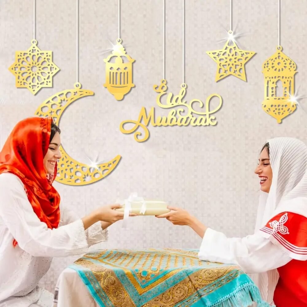 Ramadan Kareem Hanging Moon & Mosque Decoration