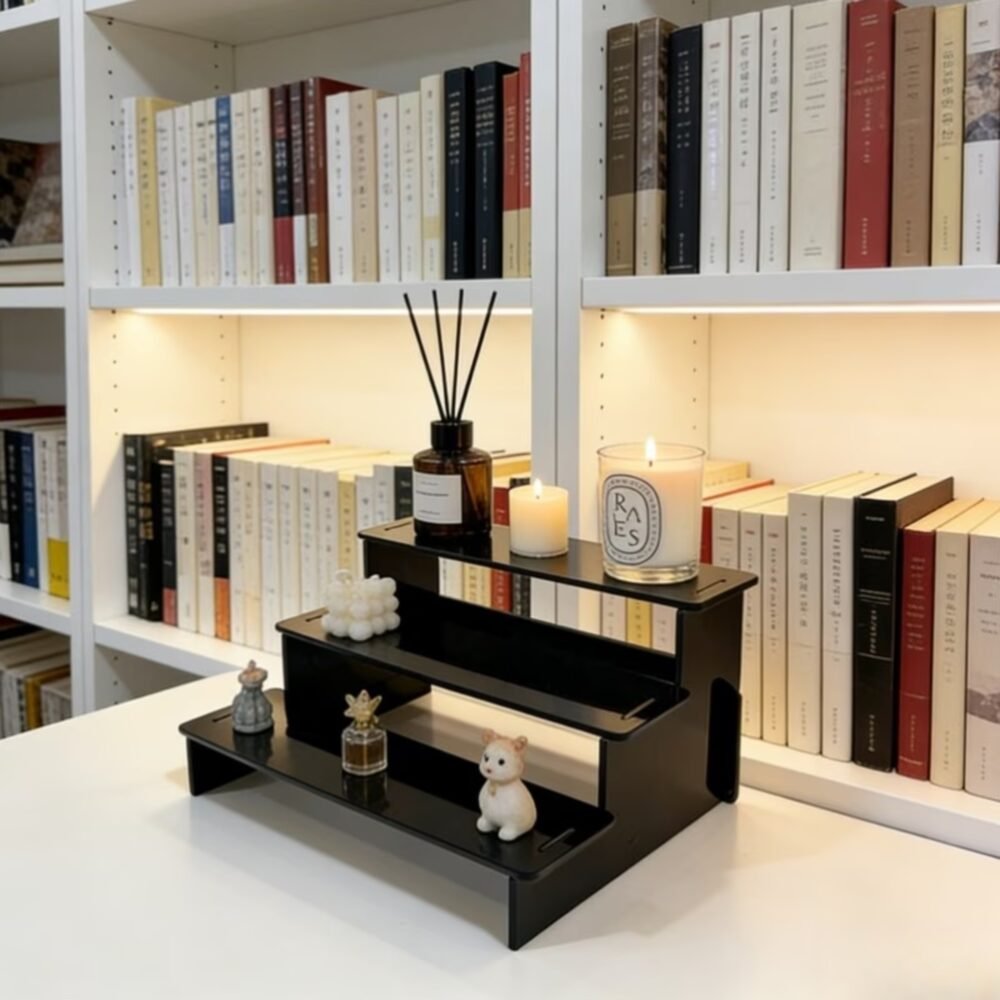 3-Tier High Transparent Acrylic Tiered Display Shelf