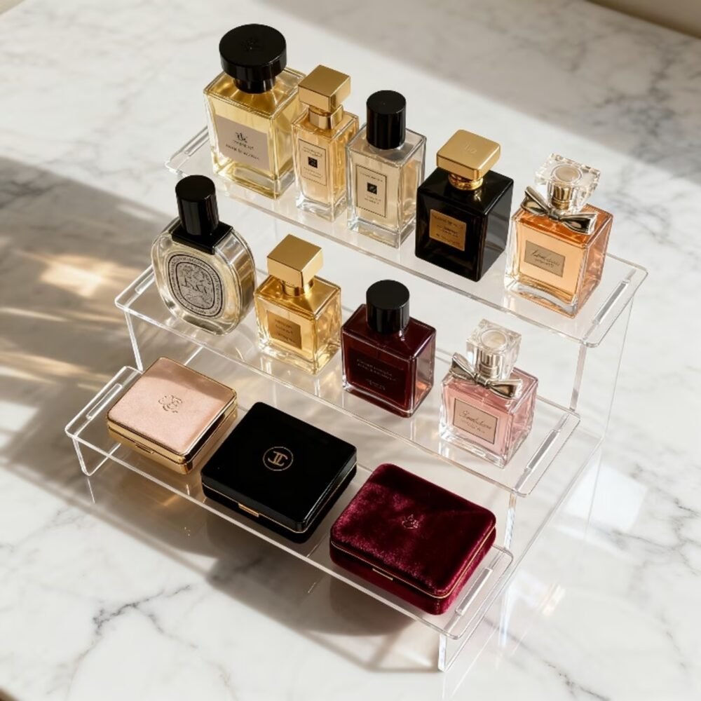 3-Tier High Transparent Acrylic Tiered Display Shelf