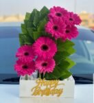 Happy Birthday Flower Arrangement with Pink Gerbera