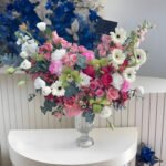 Luxury Mixed Flower Arrangement in Glass Vase