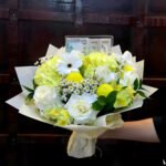 Luxury White & Green Flower Bouquet with Cash Gift