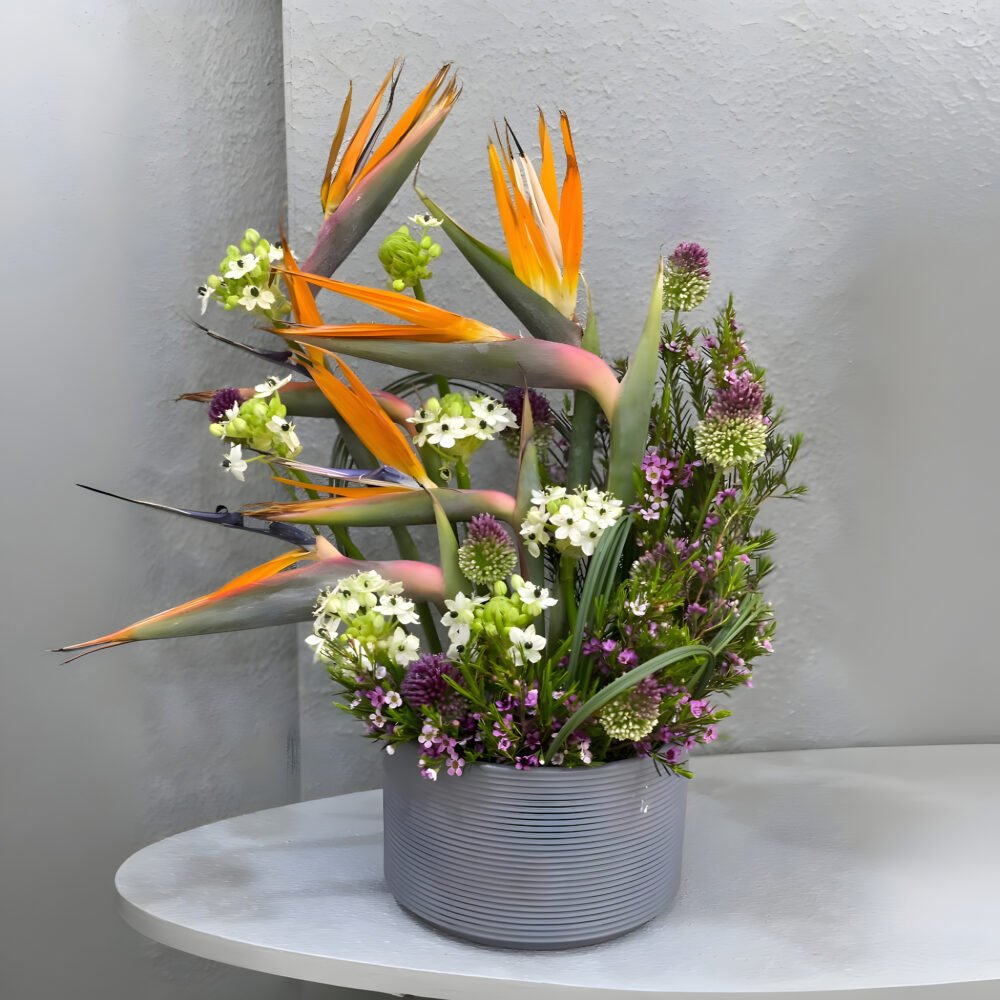 Exotic Bird of Paradise Flower Arrangement with Mixed Flowers