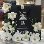 Luxury Floral Gift Bag Decoration with White Orchids & Roses