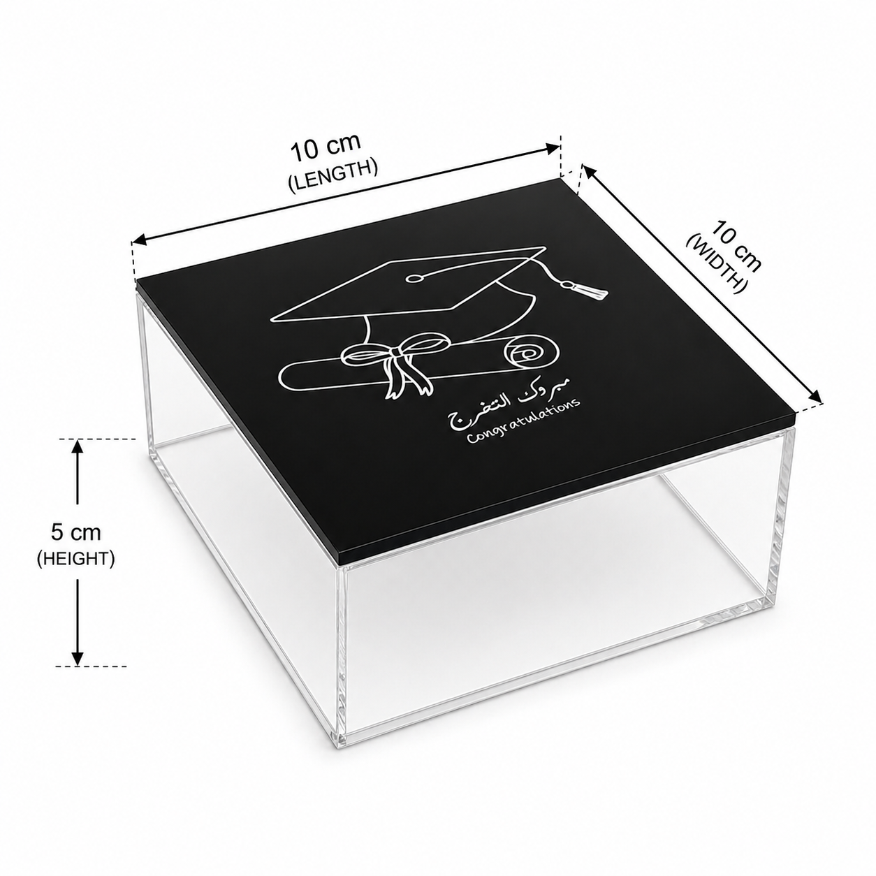 Luxury Graduation Acrylic Gift Box with Printed Lid