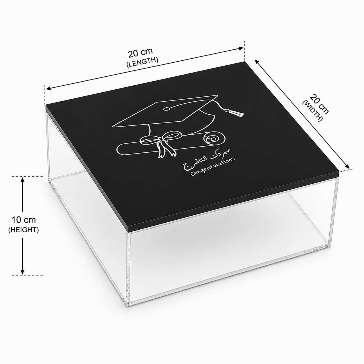 Luxury Graduation Acrylic Gift Box with Printed Lid