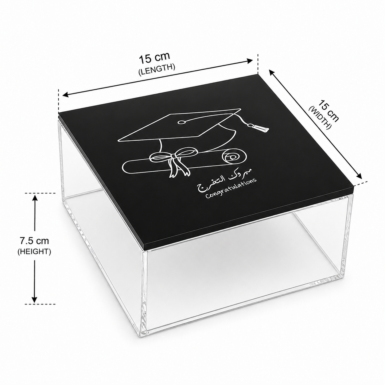 Luxury Graduation Acrylic Gift Box with Printed Lid