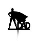 Super Dad Cake Topper – Gold & Black Acrylic Father’s Day Cake Decoration
