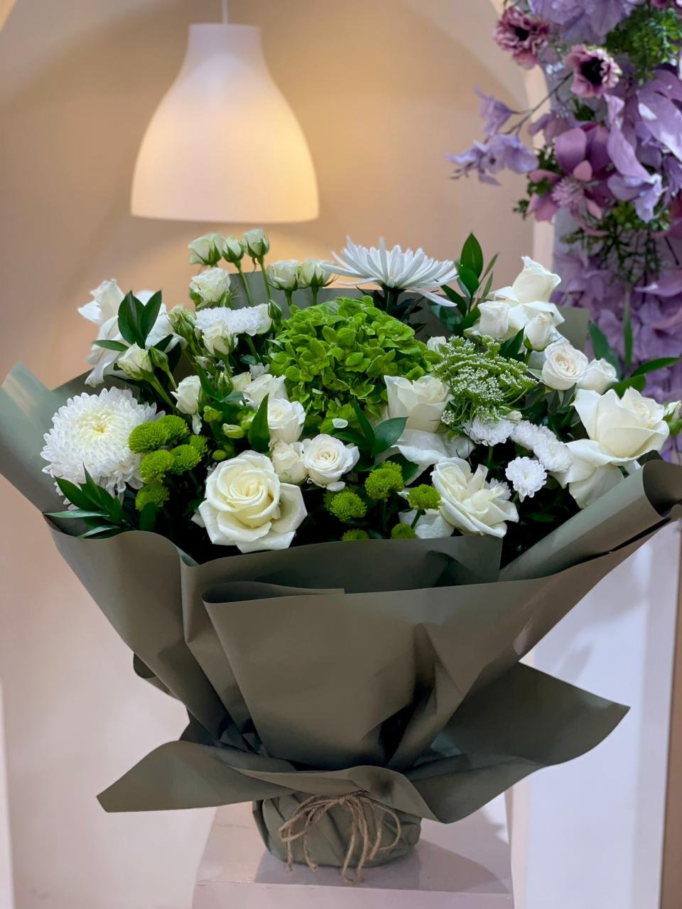 Luxury White & Green Flower Bouquet