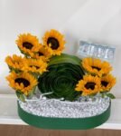 Sunflower Money Gift Arrangement in Premium Tray