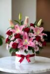 Luxury Pink & Red Flower Box Arrangement