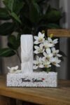 Luxury White Cymbidium Orchid Acrylic Tray