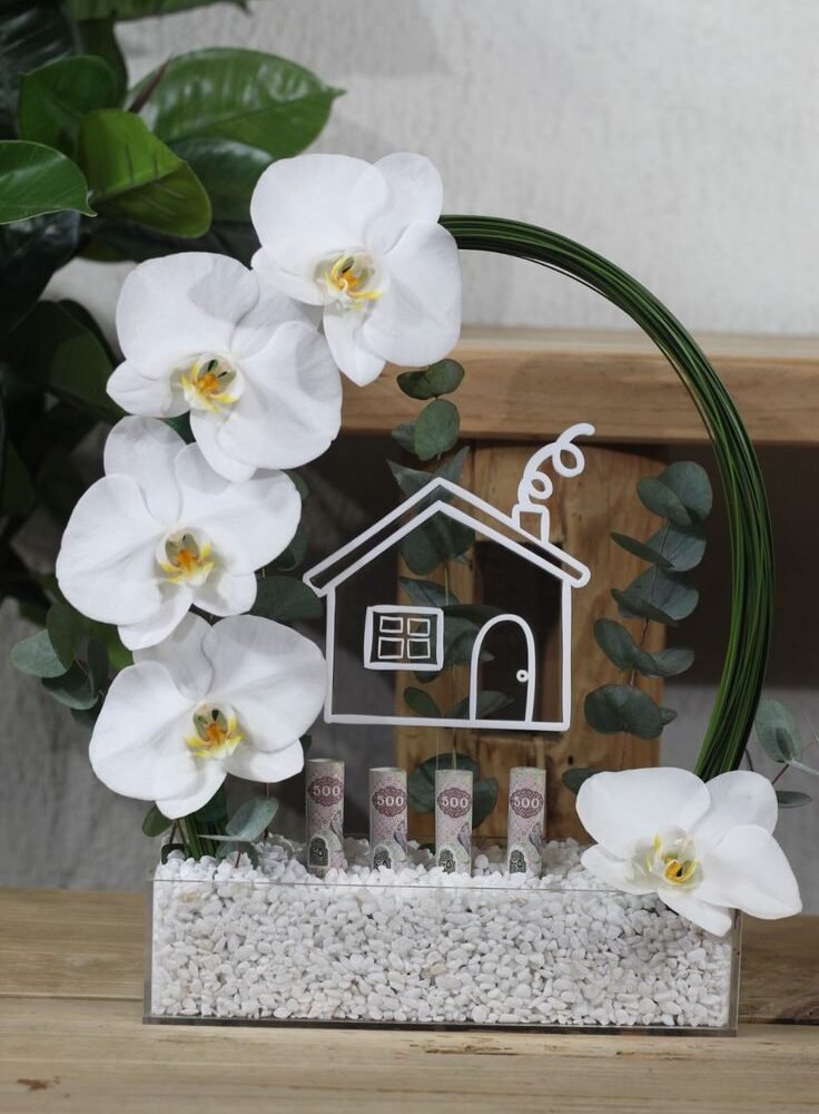 Luxury White Orchid Housewarming Acrylic Tray