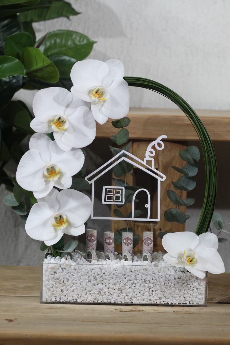 Luxury White Orchid Housewarming Acrylic Tray