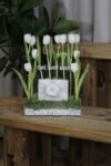 Get Well Soon White Tulip Acrylic Arrangement