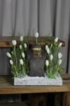 Luxury Jewelry Display with White Tulip Floral Arrangement