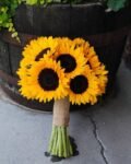 Bright Sunflower Bridal Bouquet – Rustic Wedding Flower Bouquet for Bride