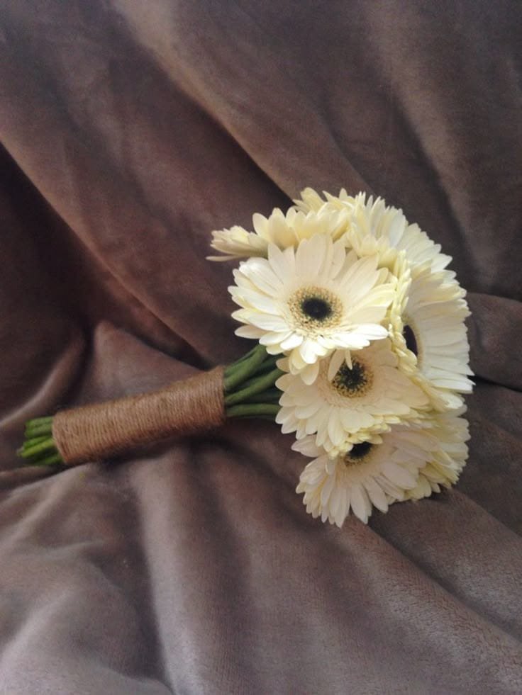 Elegant White Gerbera Bridal Bouquet
