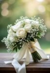 Elegant White Rose & Baby’s Breath Bridal Bouquet – Luxury Wedding Flower Bouquet for Bride