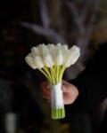 Elegant White Tulip Bridal Bouquet