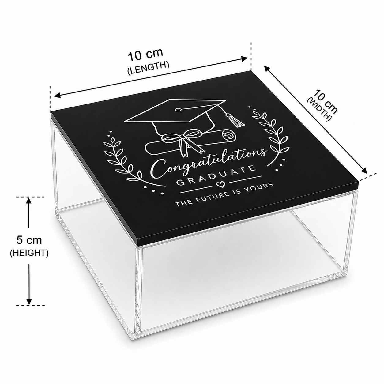 Luxury Graduation Acrylic Gift Box with Printed Lid
