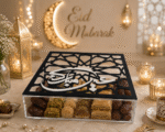 Elegant Black Eid Mubarak Acrylic Sweet Box