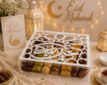 Elegant White Eid Mubarak Acrylic Sweet Box