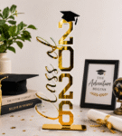 2026 Graduation Acrylic Table Decor Gold Mirror Finish