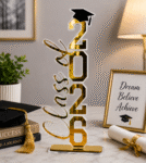 2026 Graduation Acrylic Table Decor Gold Mirror Finish
