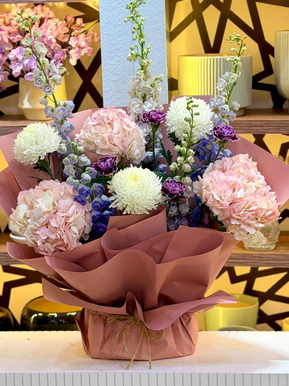 Luxury Pink, Purple & White Hydrangea Bouquet
