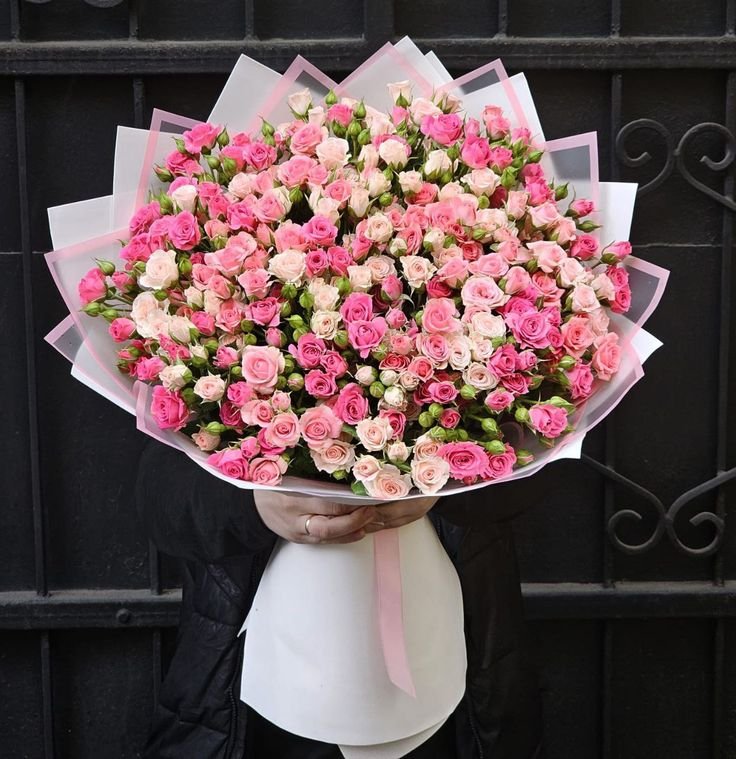 Luxury Pink & White Baby Rose Bouquet