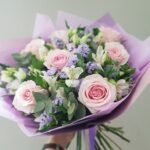 Elegant Pink Rose & Lavender Mixed Flower Bouquet
