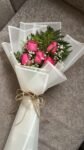 Elegant Pink Rose Bouquet with Baby’s Breath