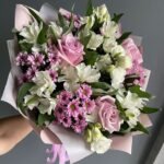 Luxury Pink, White & Purple Flower Bouquet – Premium Romantic Floral Arrangement
