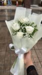 Elegant White Rose Bouquet with Baby’s Breath