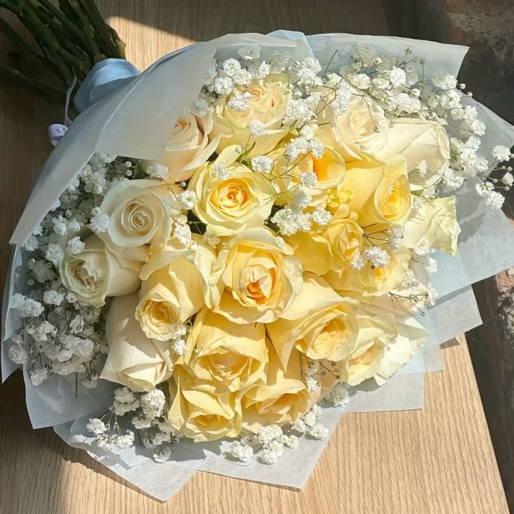 Luxury Yellow Rose Bouquet – Premium Romantic Flower Arrangement