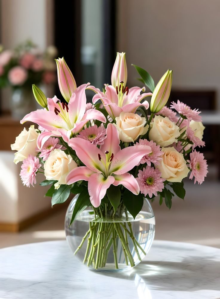 Elegant Floral Centerpiece for Living Room, Dining Table & Home Decor