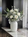 Luxury Green & White Floral Decor for Living Room