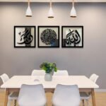 3 Piece Islamic Wall Art Set – Allah, Muhammad (ﷺ) & kalma Sharif Acrylic Wall Deco