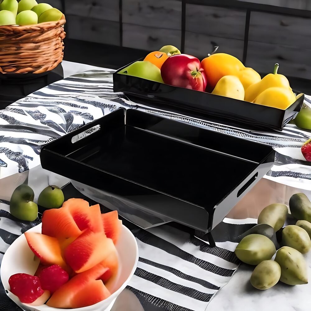 Premium Acrylic Serving Tray with Handles