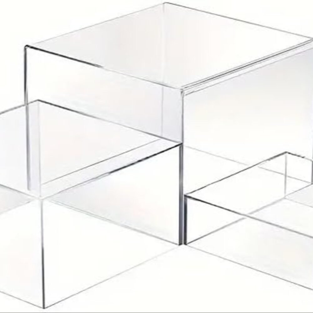 Clear Acrylic Dessert Display Risers Set 3pcs