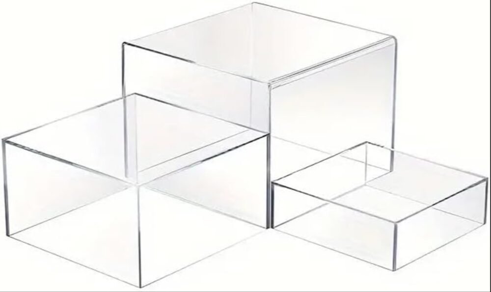 Clear Acrylic Dessert Display Risers Set 3pcs