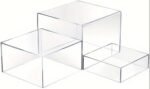 Clear Acrylic Dessert Display Risers Set 3pcs