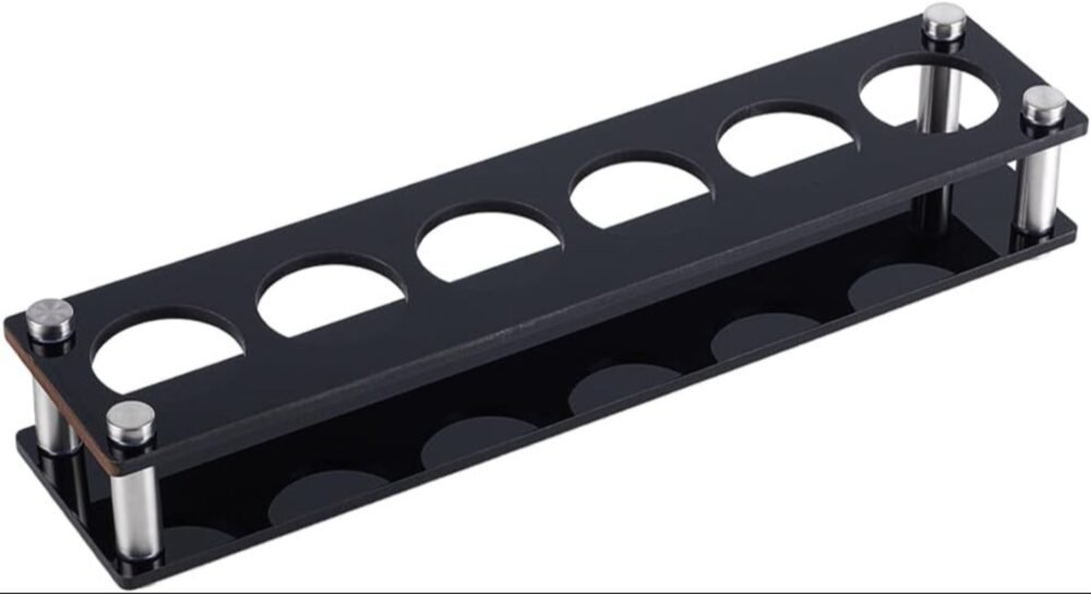 6 Hole Acrylic Short Glass Tray | Multi-Purpose Display and Storage Tray