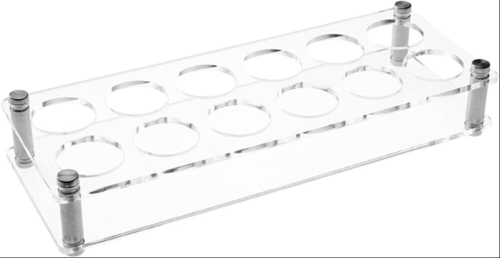 12 Hole Acrylic Short Glass Tray | Multi-Purpose Display and Storage Tray
